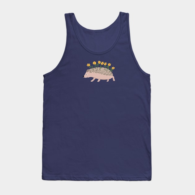 Hedgehog with Flowers Tank Top by Das Brooklyn